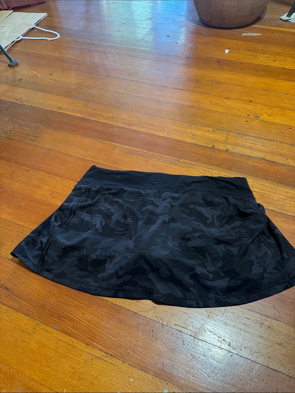 Women's Black Camouflage Active Skirt